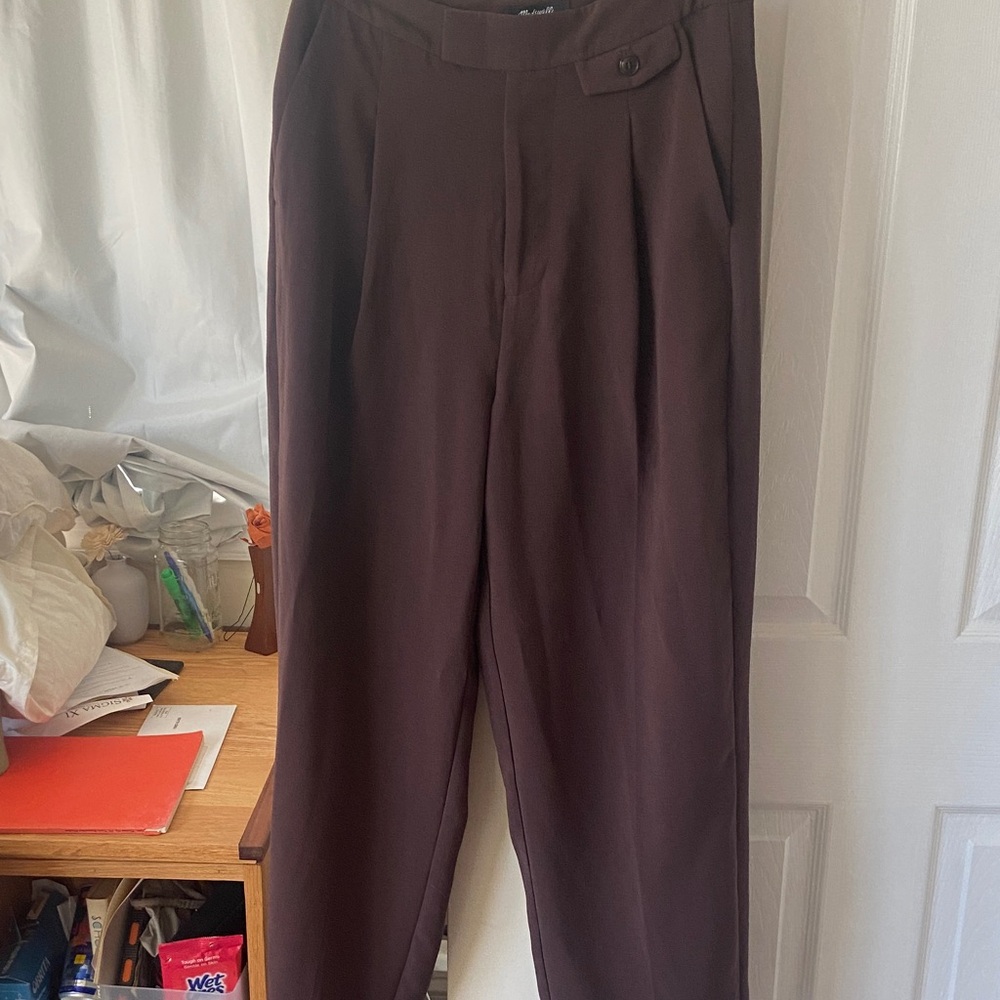 Madewell High Rose Rosedale Straight Pant (Dark Brown)